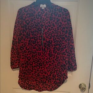 Red and black 3/4 Zip Top